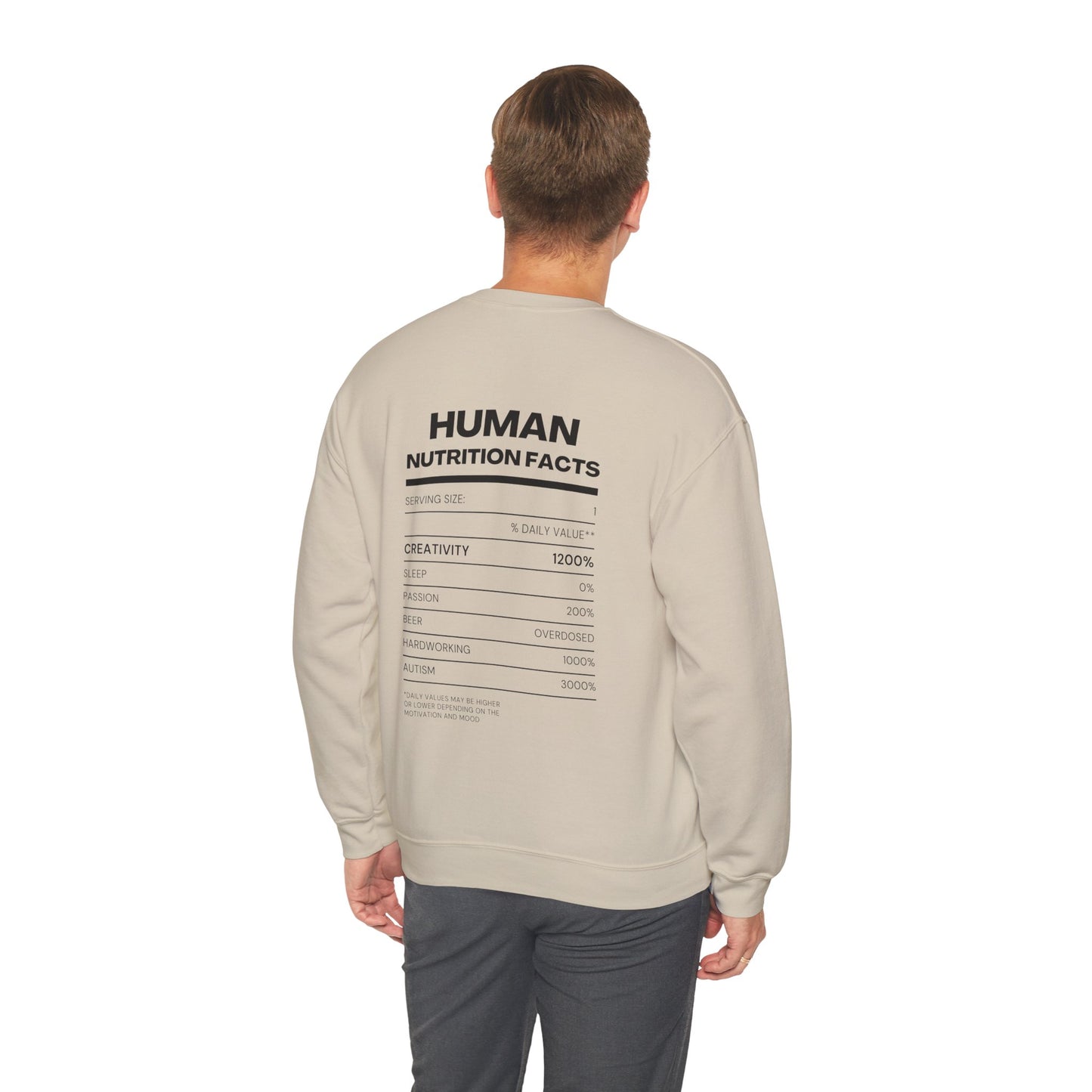 Nutrition Facts HUMAN Crewneck Sweatshirt